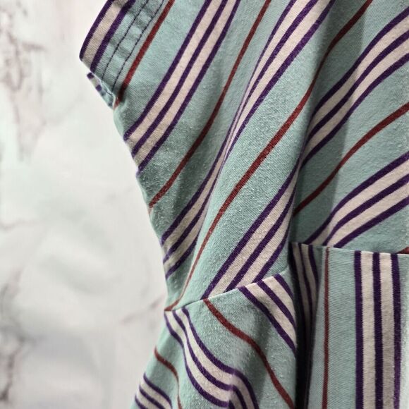 Teddy Fresh T Shirt Mens Large Blue Purple Short Sleeve Crew Striped Ringer - Picture 12 of 14